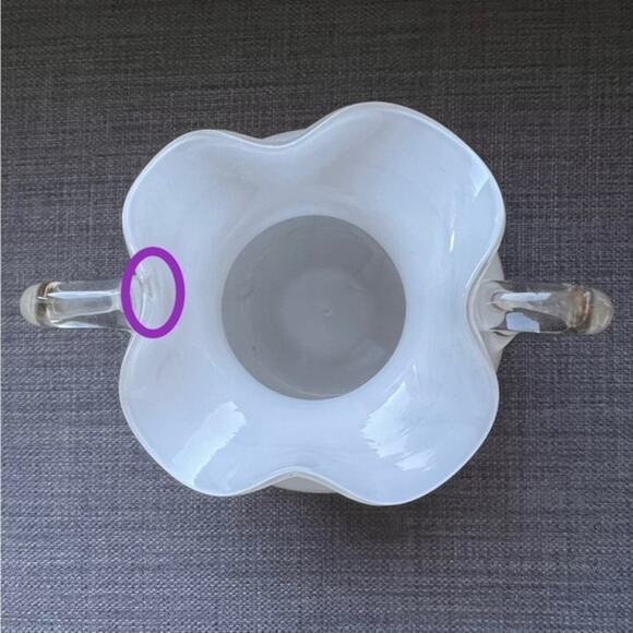 Vintage‎ Slavia Glassworks White Vase Bohemia Czech Republic - Picture 6 of 9